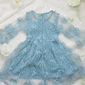Handmade Beautiful Lace Green Dress